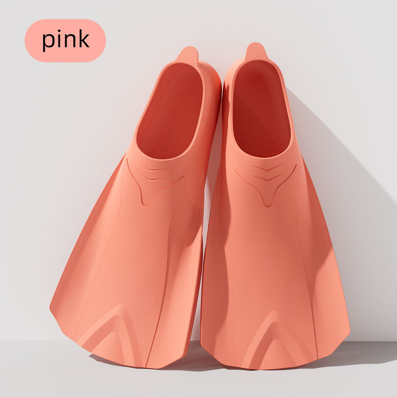 Swimming Training Pink Scuba Mask Fin Snorkel Set Dive Flippers For Kids Full Foot