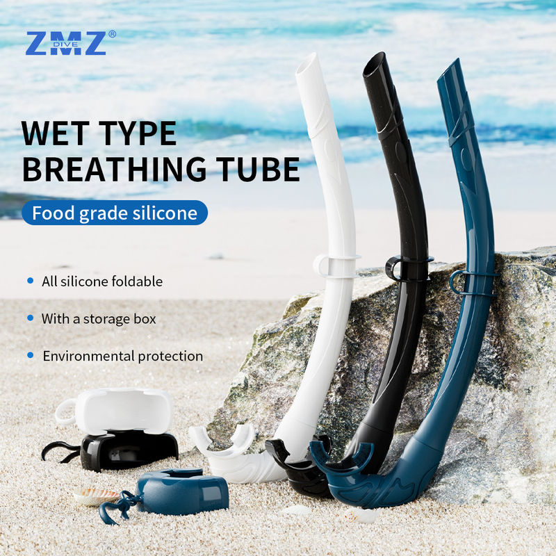 Portable Full Silicone Scuba Free Diving Snorkel Tube for Adult Various Color Choices