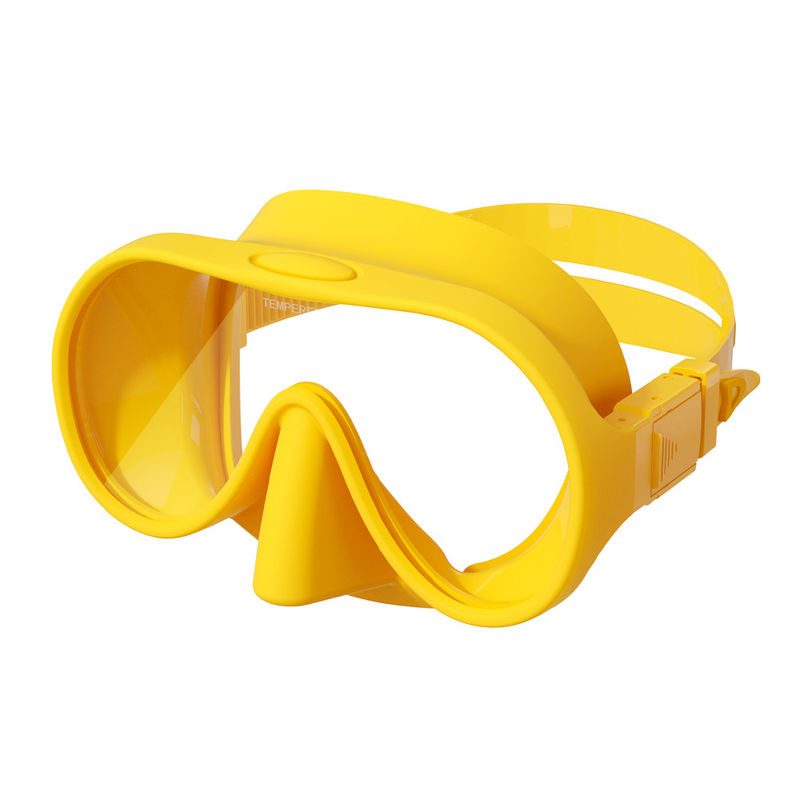 Tempered Glass Snorkel Gear Set Low Volume Mirrored Frameless Snorkel Mask