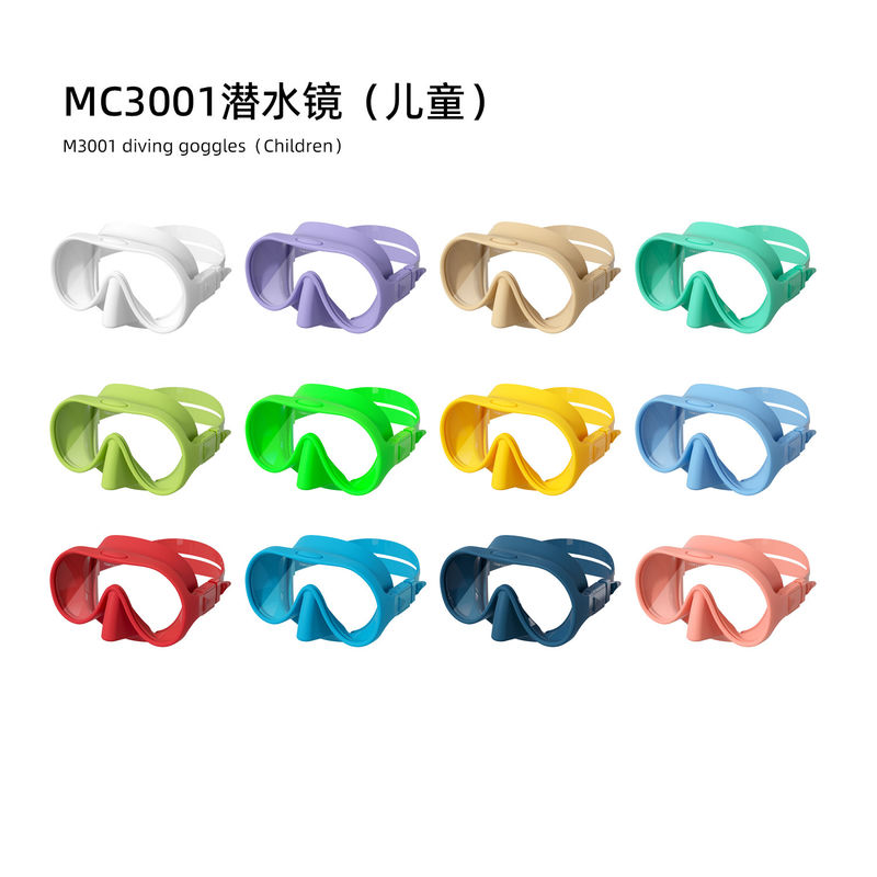 Tempered Glass Snorkel Gear Set Low Volume Mirrored Frameless Snorkel Mask
