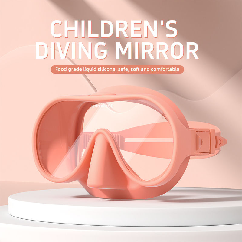 Tempered Glass Snorkel Gear Set Low Volume Mirrored Frameless Snorkel Mask