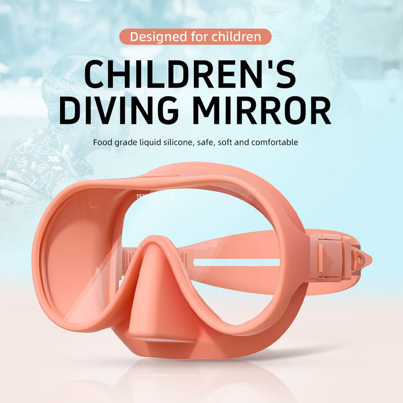 Tempered Glass Snorkel Gear Set Low Volume Mirrored Frameless Snorkel Mask