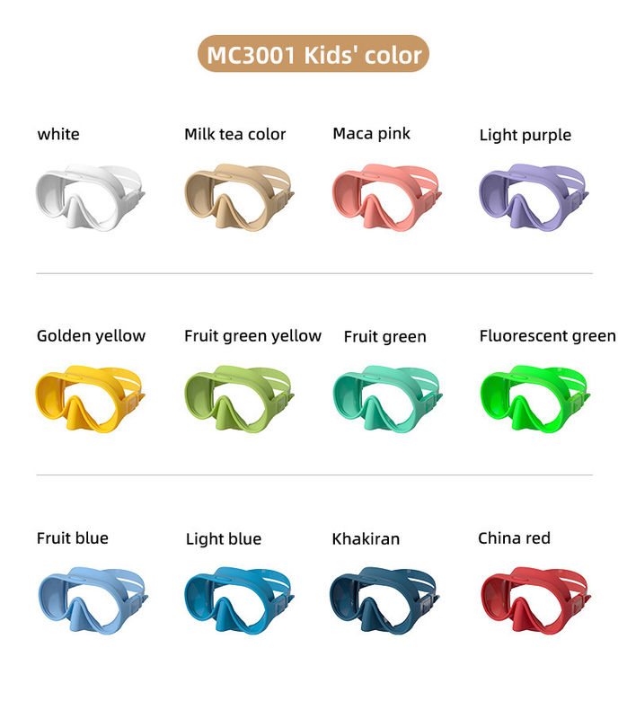 Custom Logo Accepted Tempered Glass Diving Goggles Gear for Kids Snorkeling and Diving