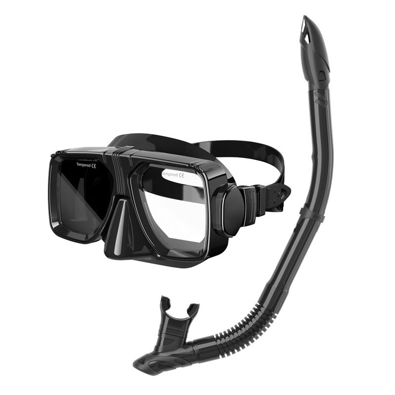 Professional Snorkeling and Freediving Set Diving Goggles with UV Resistant Mask Lens Snorkel Mask Set