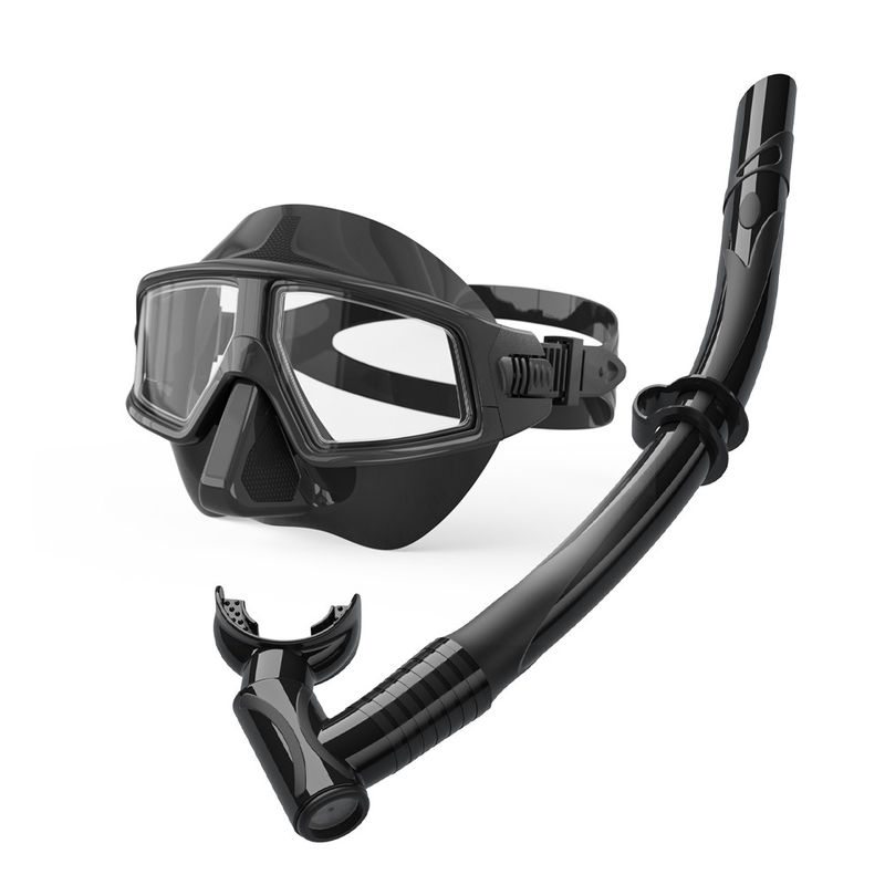 Adult Strap Skirt Liquid Silicone Freediving Mask Set for Low Volume Diving Snorkel Mask Set