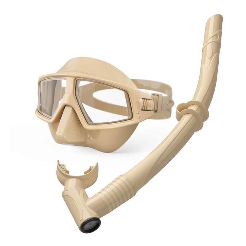 Adult Strap Skirt Liquid Silicone Freediving Mask Set for Low Volume Diving Snorkel Mask Set