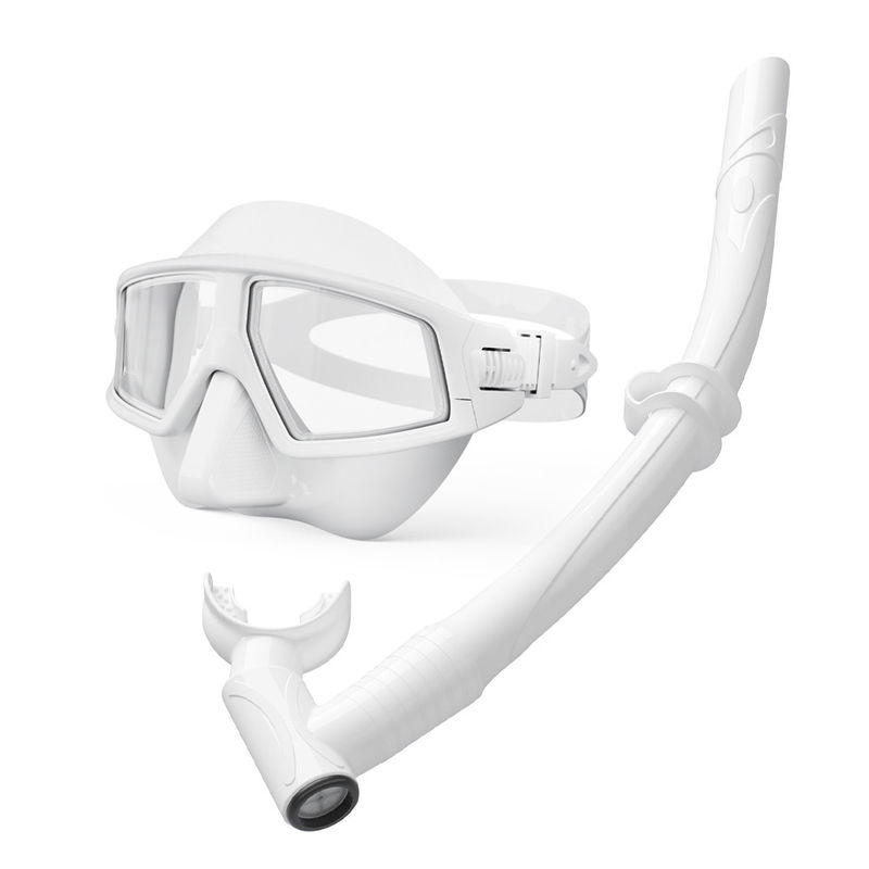Adult Strap Skirt Liquid Silicone Freediving Mask Set for Low Volume Diving Snorkel Mask Set
