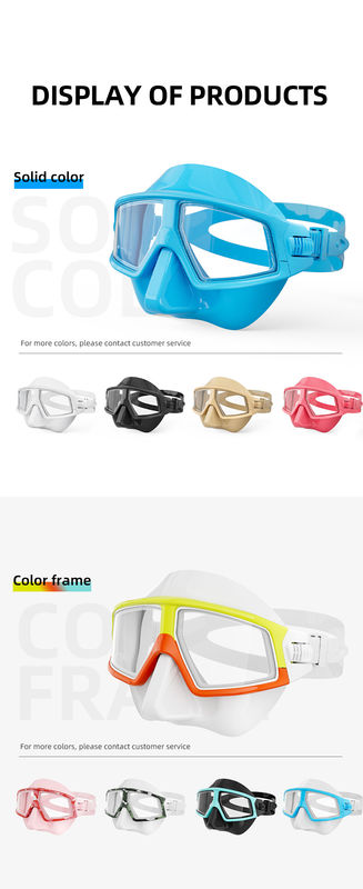 Adult Strap Skirt Liquid Silicone Freediving Mask Set for Low Volume Diving Snorkel Mask Set