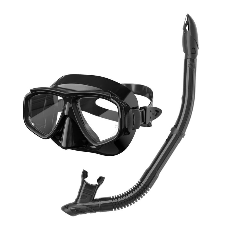 Adults Diving Mask Set with Print Logo Snorkel and UV Resistant Mask Lens Snorkel Mask Set