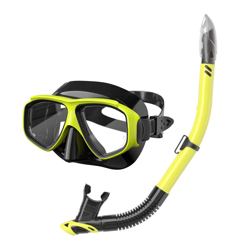 Adults Diving Mask Set with Print Logo Snorkel and UV Resistant Mask Lens Snorkel Mask Set