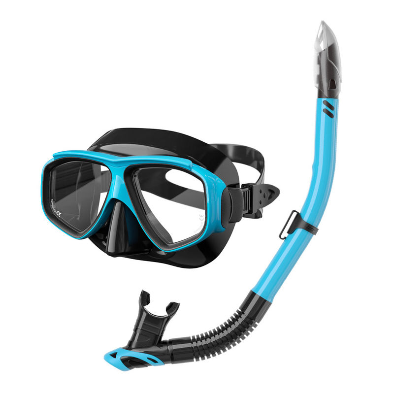 Adults Diving Mask Set with Print Logo Snorkel and UV Resistant Mask Lens Snorkel Mask Set