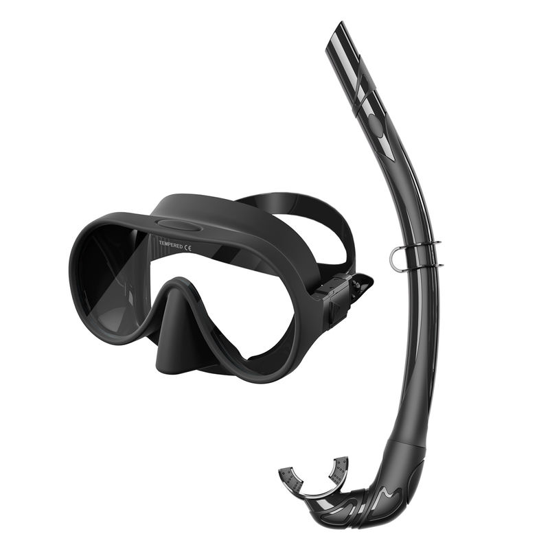 Adult Freediving Snorkel Mask Set with UV Resistant Lens Manufactured by OEM Snorkel Mask Set