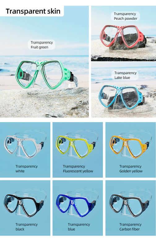 Develops Surf Snorkel Scuba Mask Set with 4.0mm Tempered Glass Lens and Style Color Snorkel Mask Set