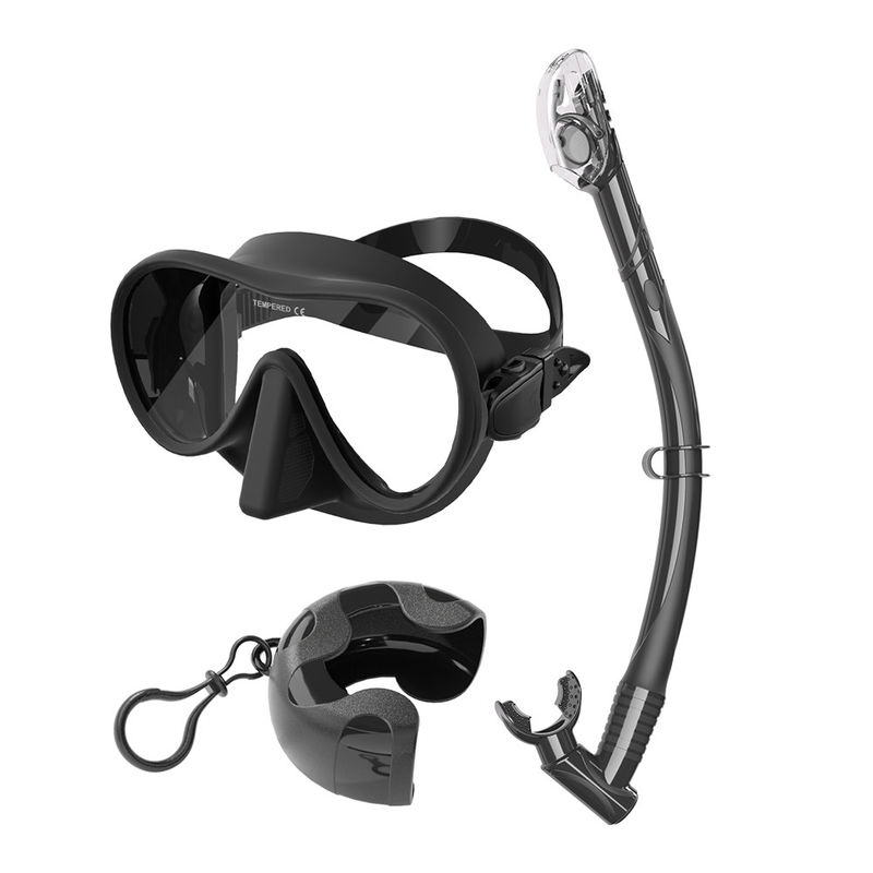 Adult Scuba Diving Set Sillicon/PC Snorkeling Mask Set with Dive Snorkel Tube and Goggles Snorkel Mask Set