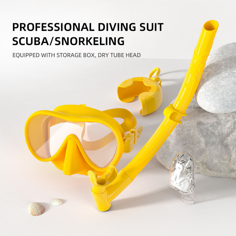 Adult Scuba Diving Set Sillicon/PC Snorkeling Mask Set with Dive Snorkel Tube and Goggles Snorkel Mask Set