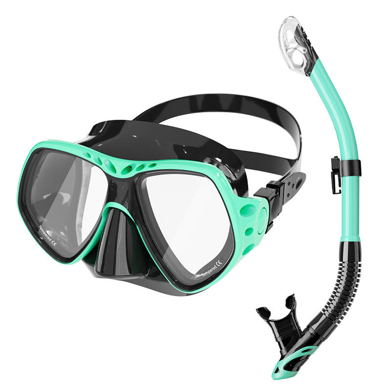 Silicone Snorkeling Surface Gear Set for Adult Diving Double Lens Mask and Snorkel mask Set