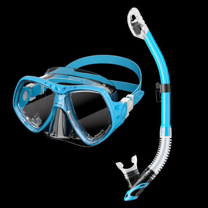 Silicone Snorkeling Surface Gear Set for Adult Diving Double Lens Mask and Snorkel mask Set