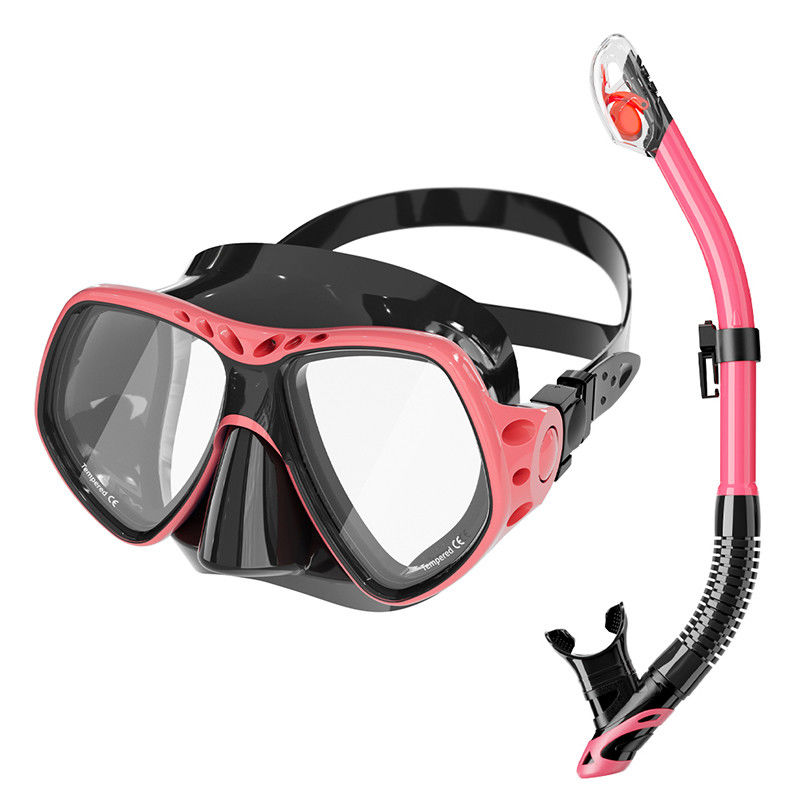 Silicone Snorkeling Surface Gear Set for Adult Diving Double Lens Mask and Snorkel mask Set