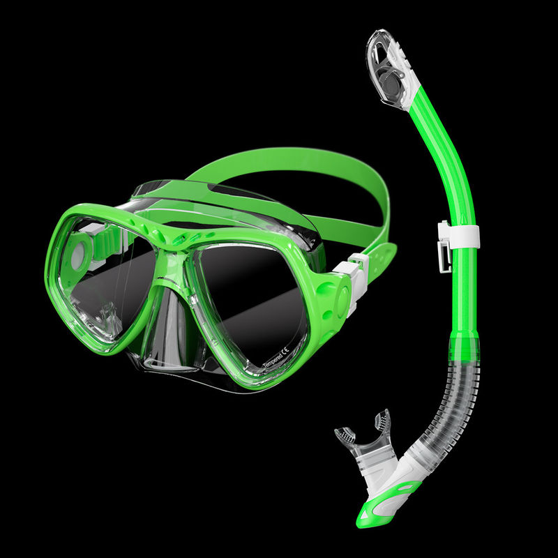 Silicone Snorkeling Surface Gear Set for Adult Diving Double Lens Mask and Snorkel mask Set