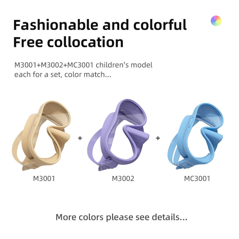 Silicone Strap Single Tempered Glass Lens S/M/L Snorkel Set for Diving and Snorkeling Snorkel Mask Set