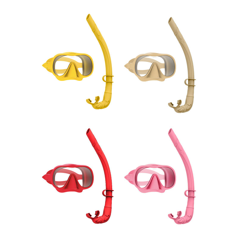 ZMZ DIVE Anti-Fog Tempered Glass Diving Mask with Purge Valve and Silicon Mouth Snorkel Mask Set