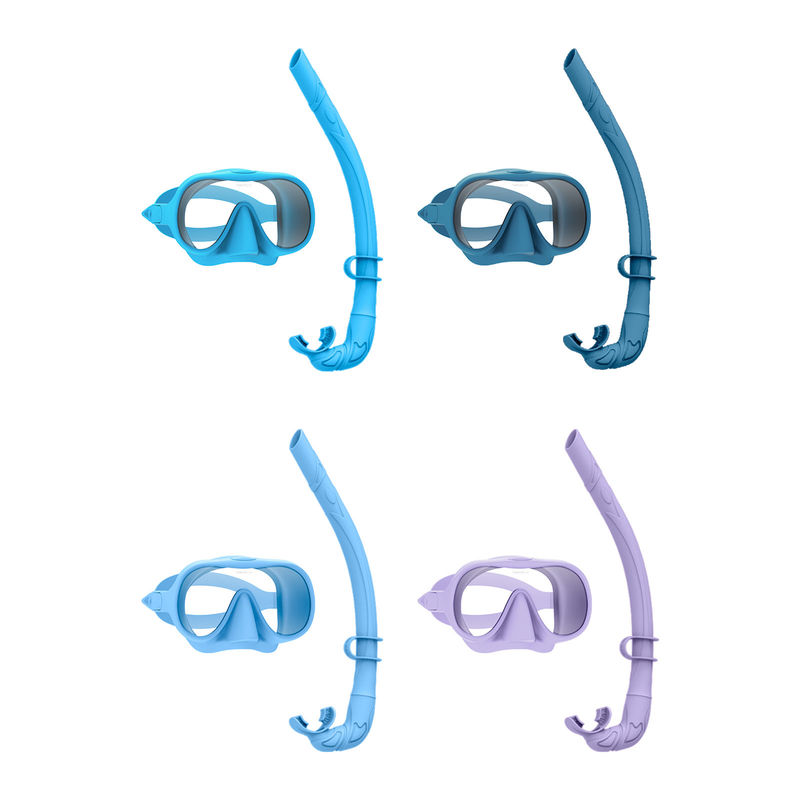 ZMZ DIVE Anti-Fog Tempered Glass Diving Mask with Purge Valve and Silicon Mouth Snorkel Mask Set