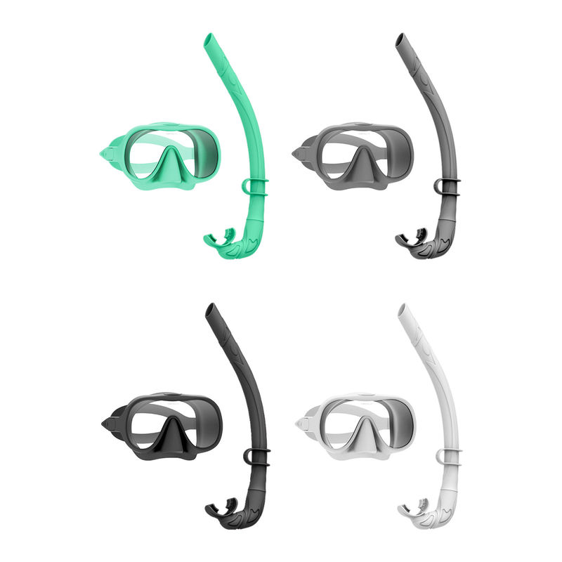 ZMZ DIVE Anti-Fog Tempered Glass Diving Mask with Purge Valve and Silicon Mouth Snorkel Mask Set