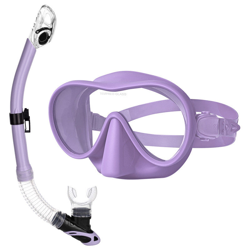 OEM Junior PC Lens Mask Goggle Snorkel Set With Dry Top Breathing Tube