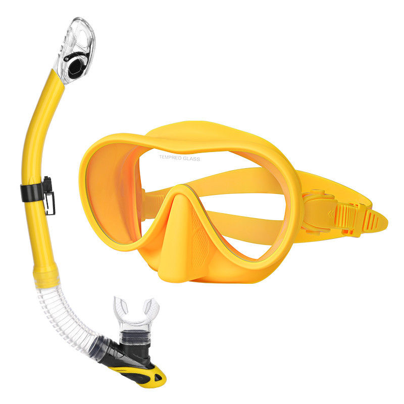 OEM Junior PC Lens Mask Goggle Snorkel Set With Dry Top Breathing Tube
