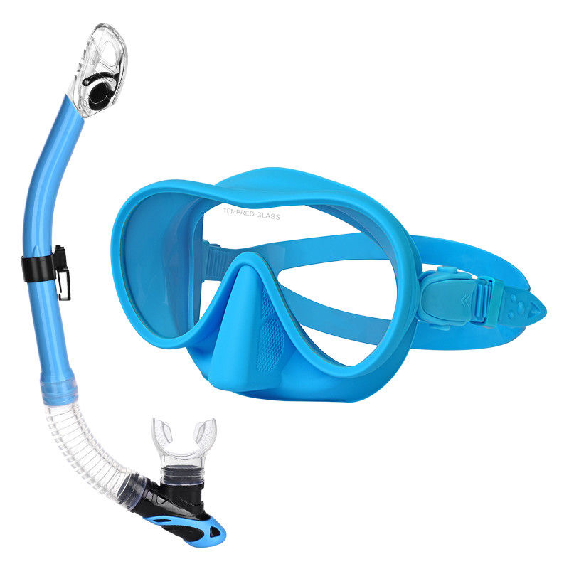 OEM Junior PC Lens Mask Goggle Snorkel Set With Dry Top Breathing Tube