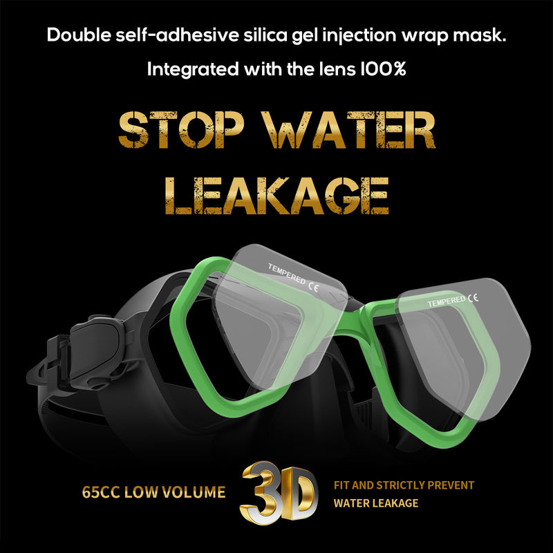 Professional Grade Free Diving Mask and Snorkel Set with Anti-Fog Toughened Glass Lens Snorkel Mask Set