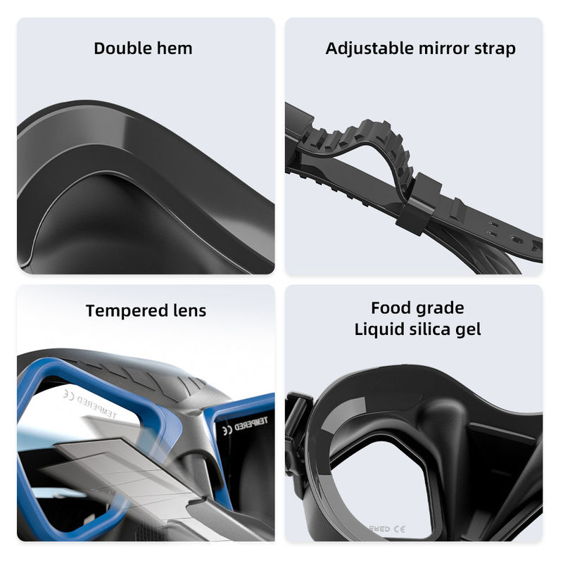 Applicable People Adults Silicone Diving Mask Kit with Freediving Goggles Snorkel Set Snorkel Mask Set