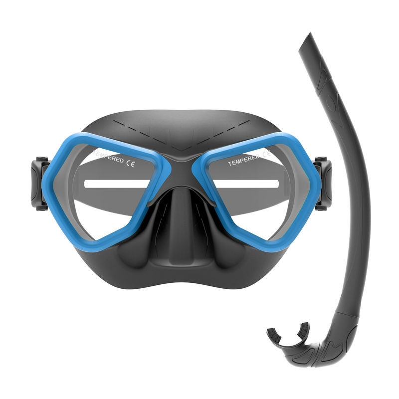 Tempered Glass Lenses ZMZ Snorkel Integrated Diving Mask Silicone Diving Snorkel Kit Snorkel Mask Set