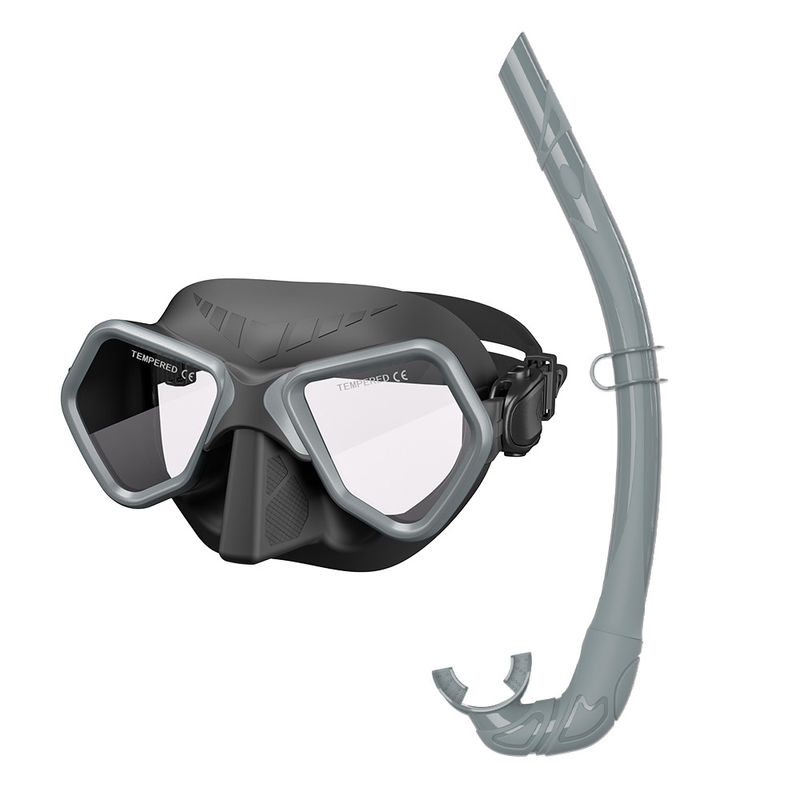 Tempered Glass Lenses ZMZ Snorkel Integrated Diving Mask Silicone Diving Snorkel Kit Snorkel Mask Set
