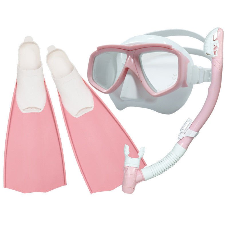 Anti-Nebel gehärtetes Glas Blaues Schnorchelmask Flossen Set für Tauchen Customized Logo Schnorchelmask Set