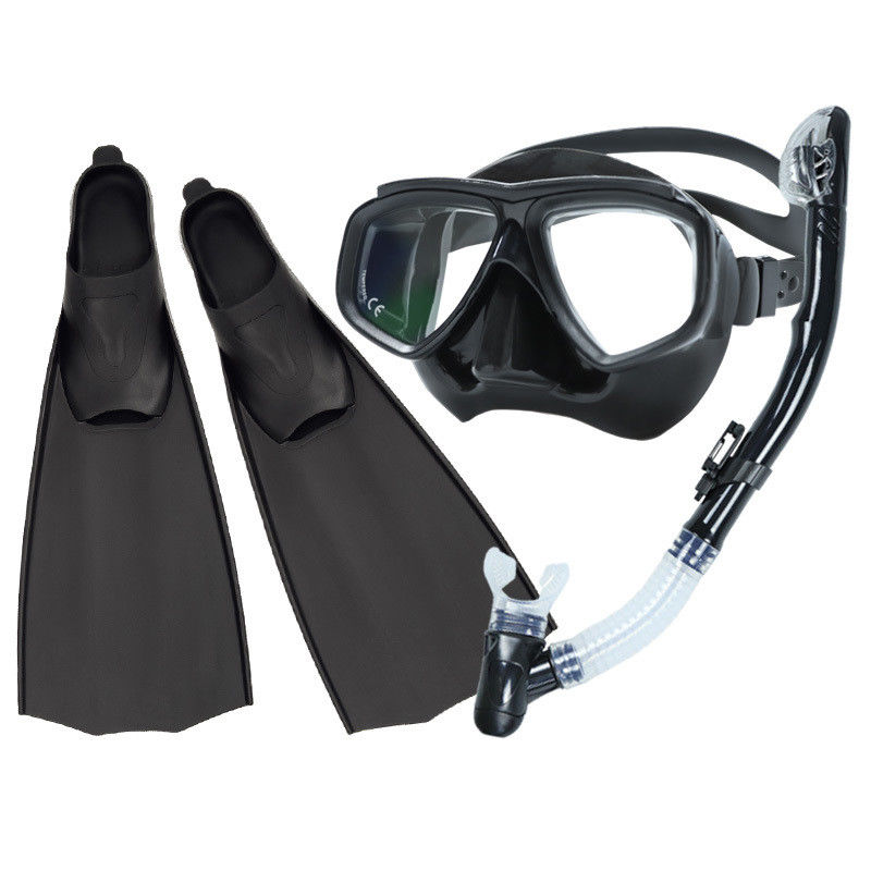 Anti-Nebel gehärtetes Glas Blaues Schnorchelmask Flossen Set für Tauchen Customized Logo Schnorchelmask Set