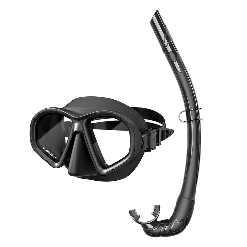 M/L Silicone Snorkel Mouthpiece Water Transfer Printing Film Diving Equipment Snorkel Mask Set