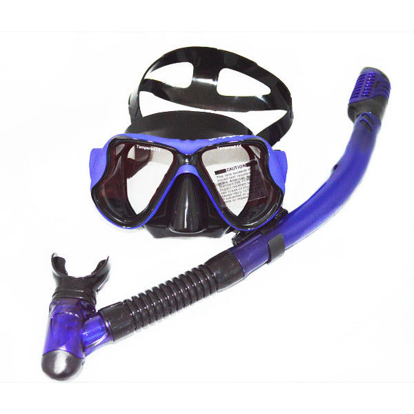 Adult Diving Snorkel Set with Silicone Strap and Customizable Tempered Glass Mask Lens Snorkel Mask Set