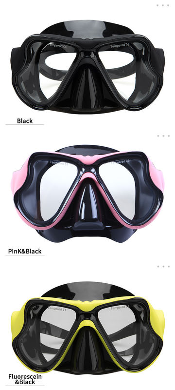 Adult Diving Snorkel Set with Silicone Strap and Customizable Tempered Glass Mask Lens Snorkel Mask Set