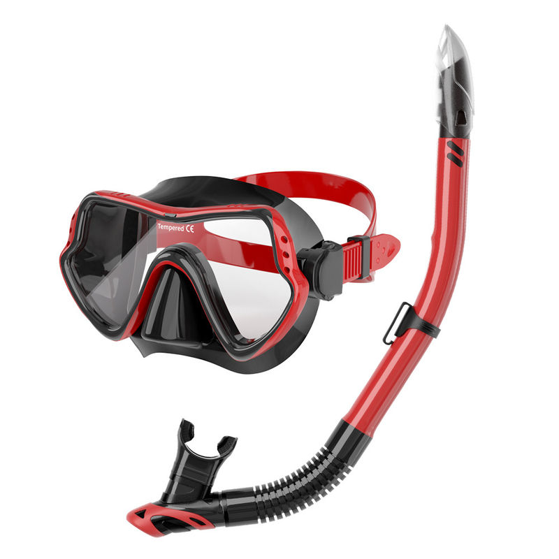 Hot Custom factory Low Volume Freediving Mask And Snorkel Sets Tempered glass diving mask set Adult