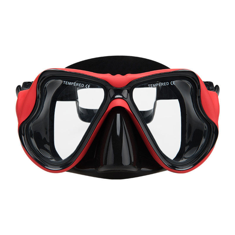 Customized Logo Black Diving Mask Set with Tempered Glass Lens and Silicone Strap Snorkel Mask Set